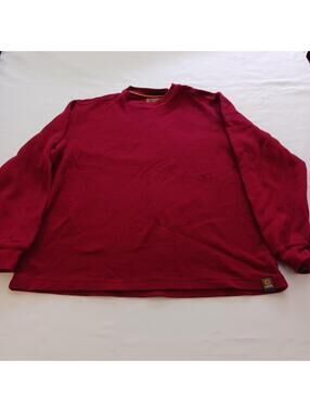GH Bass Earth Red Cotton Crewneck Classic Pullover Men's Sweater Size Medium